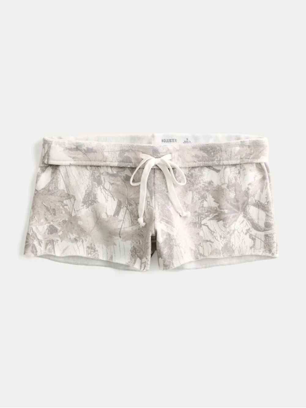 Hollister Camo Mini Fleece Shorts White Camo Size Small Y2K Lounge